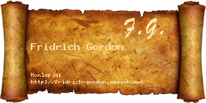 Fridrich Gordon névjegykártya